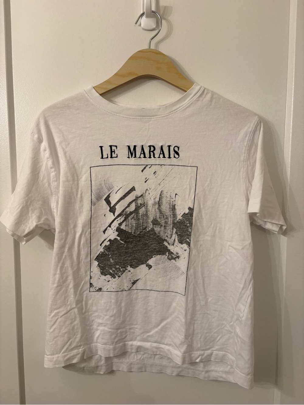 Dynamite White 'Le Marais' Graphic Crewneck Tee